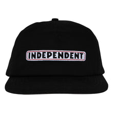 Load image into Gallery viewer, Independent Bar Logo Snapback Unstructured Hat in Black