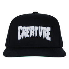Load image into Gallery viewer, Creature Mono Logo Snapback Hat in Black