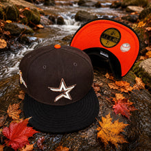 Load image into Gallery viewer, New Era 5950 Houston Astros Out of Season 2005 World Series Patch in Walnut/Black Suede/Orange Rush - 818 Exclusive