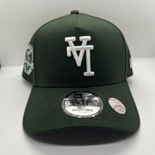 Load image into Gallery viewer, New Era 940 A-Frame Upsidedown LA Dodgers 50th Anniversary Patch Snapback in Dark Seaweed