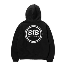 Load image into Gallery viewer, 818 Skate Shop Zip-Up Hoodie in Black