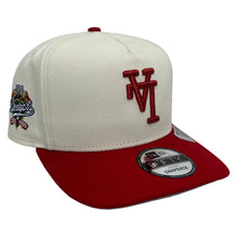 Load image into Gallery viewer, New Era 950 A-Frame Upsidedown LA Dodgers 100th Anniversary Patch Snapback in Chrome/Red