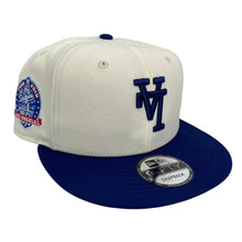 Load image into Gallery viewer, New Era 950 A-Frame Upsidedown LA Dodgers 60th Anniversary Patch Snapback in Chrome/Royal Blue