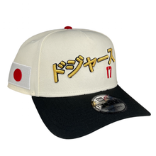 Load image into Gallery viewer, New Era 940 A-Frame LA Dodgers Kanji Japan Flag Patch Snapback in Chrome/Black