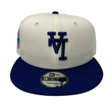 Load image into Gallery viewer, New Era 950 A-Frame Upsidedown LA Dodgers 60th Anniversary Patch Snapback in Chrome/Royal Blue