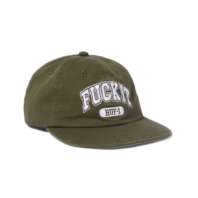 HUF Fuck It 6 Panel Hat in Dried Herb
