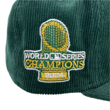 Load image into Gallery viewer, New Era 5950 Los Angeles Dodgers 2024 World Series Champions Patch in Dark Green Corduroy