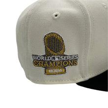 Load image into Gallery viewer, New Era 59Fifty Los Angeles Dodgers 2024 World Series Champions Patch in Chrome/Metallic Black