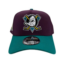 Load image into Gallery viewer, New Era 940 A-Frame Anaheim Ducks 30th Anniversary Patch Snapback - Maroon/Teal
