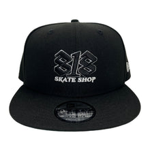 Load image into Gallery viewer, New Era 950 818 Skate Shop Outline Logo Snapback in Black