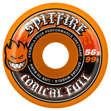 Load image into Gallery viewer, Spitfire F4 Conical Full Orange Wheels 99a 56mm