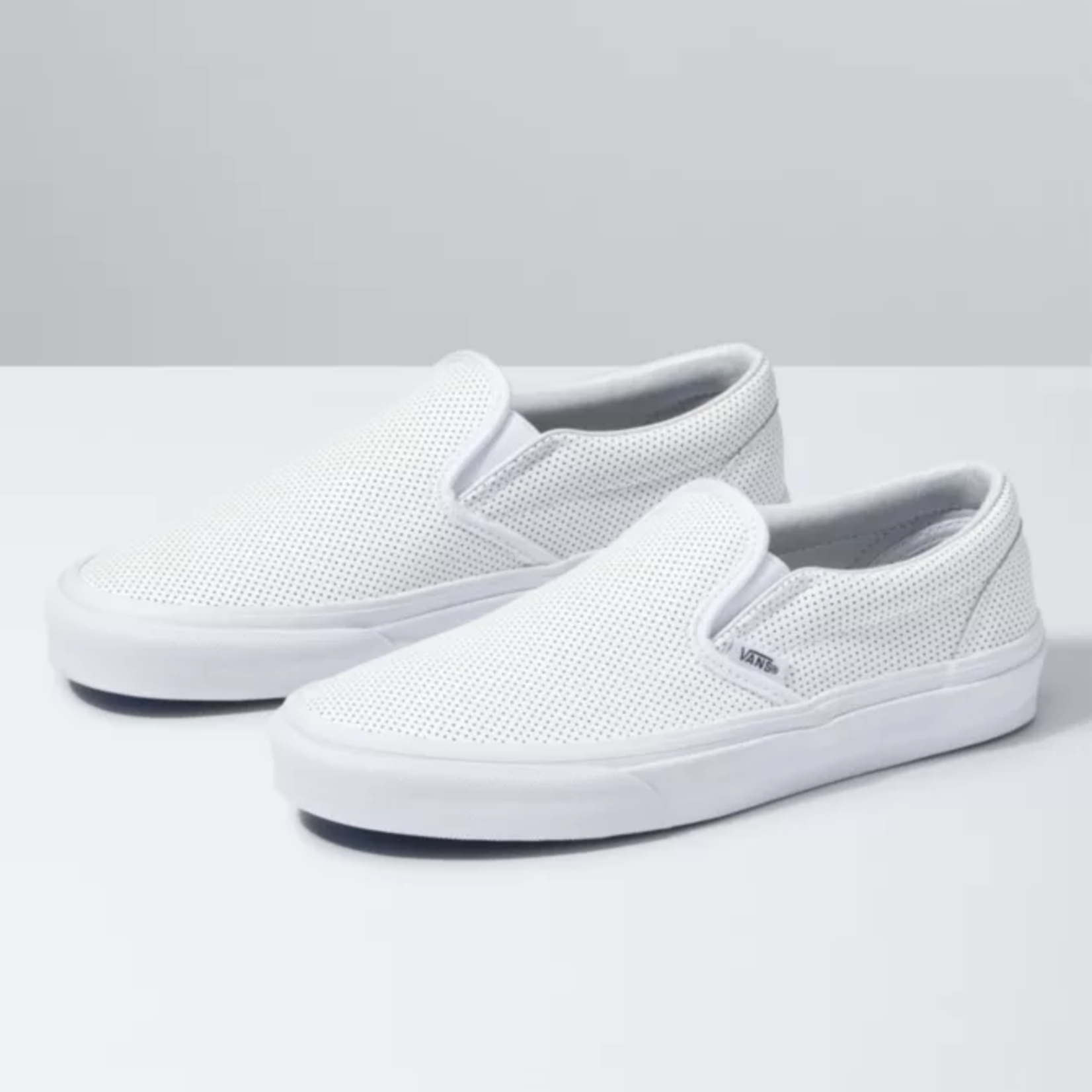 Vans Slip On Perf Leather in White 818 Skate