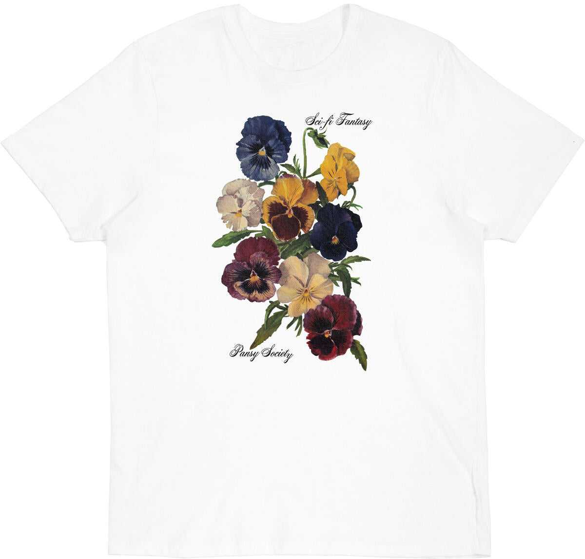*新作アイテム23'* Sci-Fi Fantasy Pansy Society Tee Sci-Fi Fantasy Pansy Society Tee in White – 818 Skate