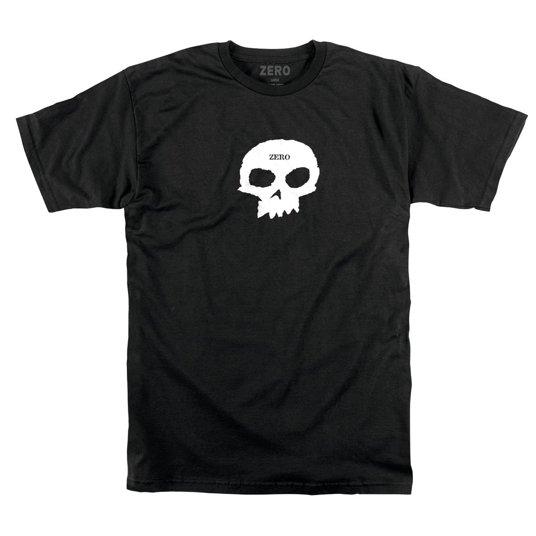 Zero Skateboards Single Skull Tee in Black