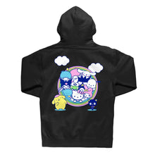 Load image into Gallery viewer, Girl x Hello Kitty Rainbow Circle Hoodie in Black
