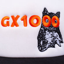 Load image into Gallery viewer, GX1000 Owl Tee Trucker Hat in Black/White
