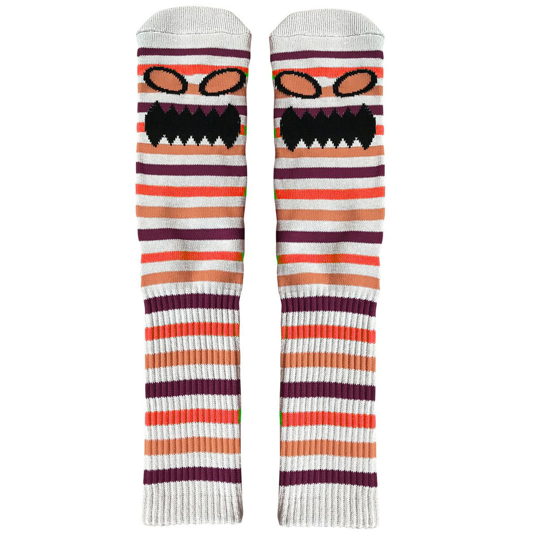 Toy Machine Monster Mini Stripe Socks in Orange/White