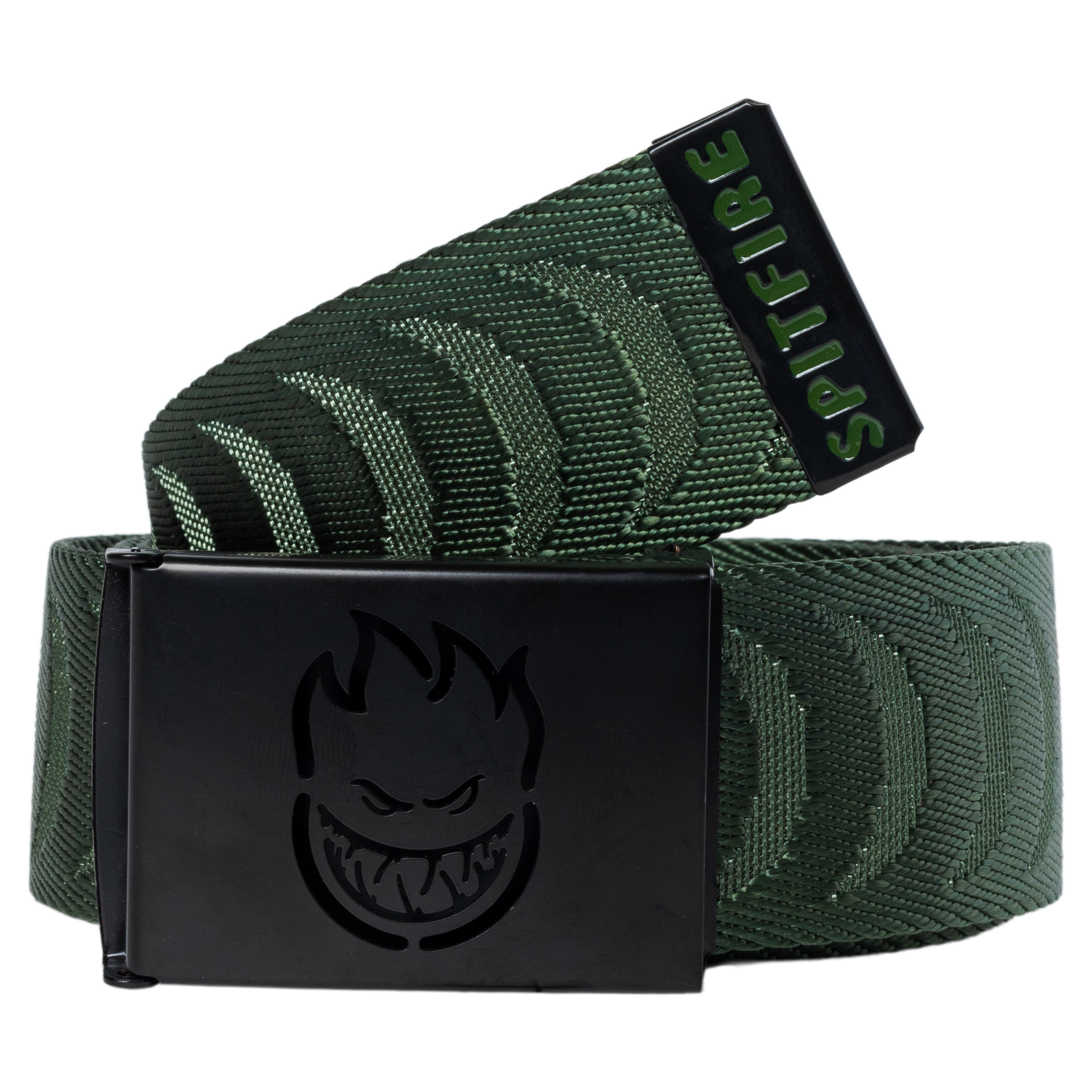 Spitfire Bighead Jacquard Belt in Olive/Black – 818 Skate