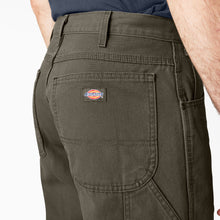 Load image into Gallery viewer, Dickies Relaxed Fit Heavyweight Duck Carpenter Pants in Rinsed Moss Green
