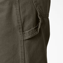 Load image into Gallery viewer, Dickies Relaxed Fit Heavyweight Duck Carpenter Pants in Rinsed Moss Green
