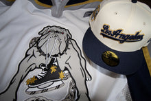 Load image into Gallery viewer, New Era 5950 LA Dodgers Script Ice Dogs in Chrome/Nightshift Navy - 818 Exclusive
