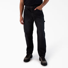 Load image into Gallery viewer, Dickies Relaxed Fit Heavyweight Carpenter Jeans in Rinsed Black
