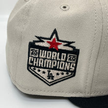Load image into Gallery viewer, New Era 5950 Upsidedown LA Dodgers 2020 World Champions Patch in Stone/Black
