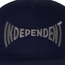 Load image into Gallery viewer, Independent Span Mesh Trucker Hat in Navy/Black
