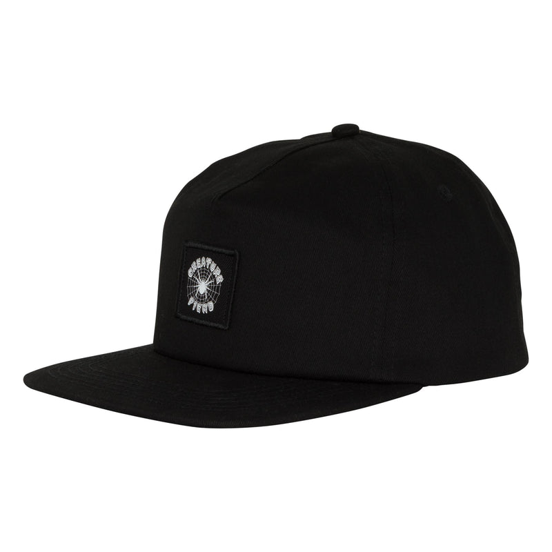 Creature Web Snapback Unstructured Hat in Black