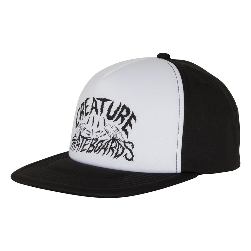Creature Play It Loud Trucker High Profile Hat in White/Black