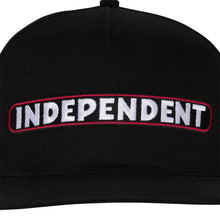 Load image into Gallery viewer, Independent BTG Speed Bar Snapback Black Hat
