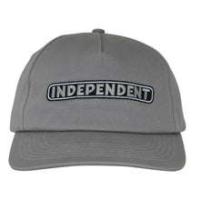 Load image into Gallery viewer, Independent Bar Logo Snapback Unstructured Hat in Charcoal
