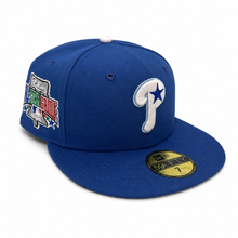 Load image into Gallery viewer, New Era 5950 Philadelphia Phillies "Pénta" 1996 All Star Game Side Patch in Indigo/White/Metallic Blue - 818 Exclusive
