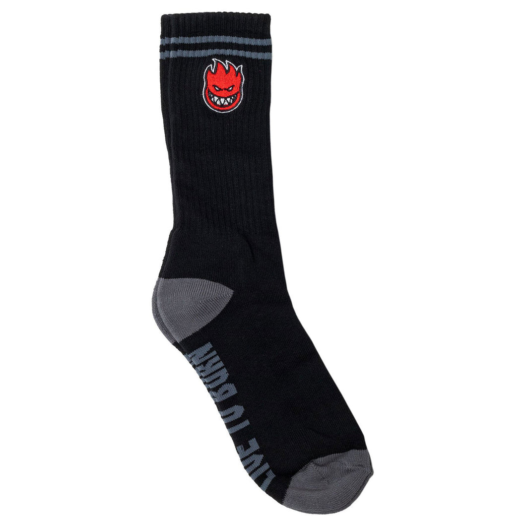 Spitfire Bighead Fill Embroidered Socks in Black/Grey