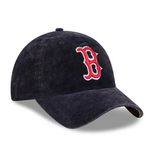 Load image into Gallery viewer, New Era 920 Boston Red Socks Adjustable Cap in Washed Black Corduroy
