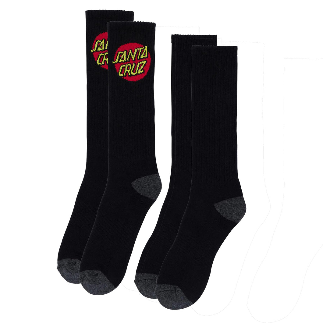 Santa Cruz Cruz Crew Socks 2-Pack in Black