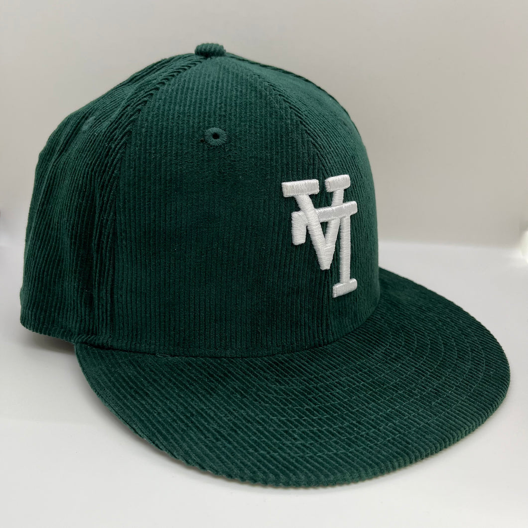 New Era 59Fifty Upsidedown LA Dodgers in Dark Green Corduroy