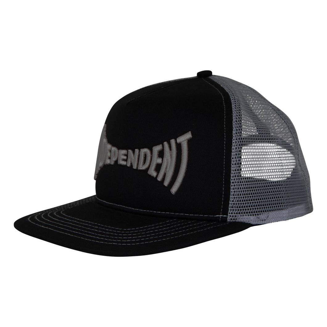 Independent Span Mesh Trucker Hat in Black/Grey