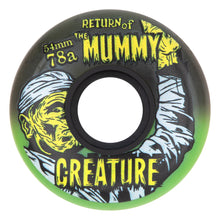 Load image into Gallery viewer, OJ Wheels Creature Keyframe Mummy Wheels Green/Black 78a 54mm
