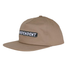 Load image into Gallery viewer, Independent Bar Logo Snapback Unstructured Hat in Khaki
