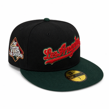 Load image into Gallery viewer, New Era 5950 LA Dodgers Script “La Bandera” in Black/Green/Red - 818 Exclusive
