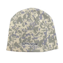 Load image into Gallery viewer, FA Emroidered Stamp Logo Skully Beanie in Green Camo
