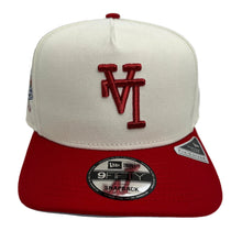 Load image into Gallery viewer, New Era 950 A-Frame Upsidedown LA Dodgers 100th Anniversary Patch Snapback in Chrome/Red
