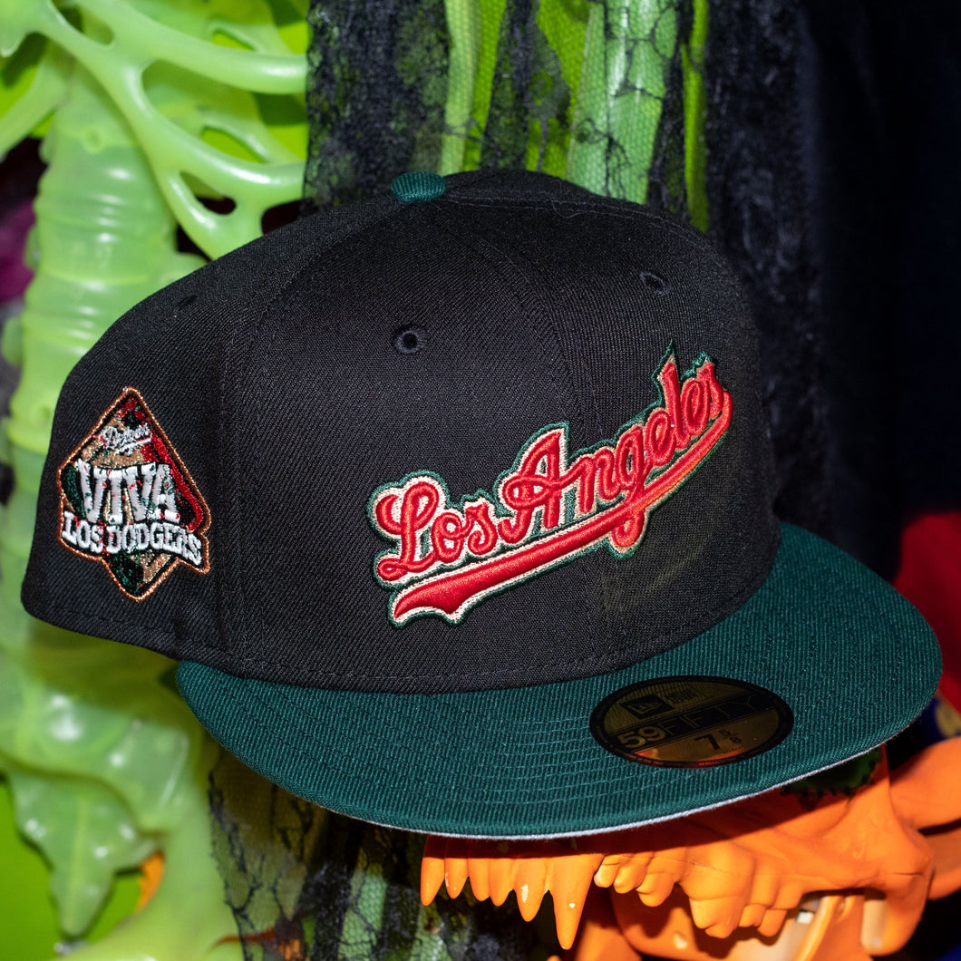 New Era 5950 LA Dodgers Script “La Bandera” in Black/Green/Red - 818 Exclusive