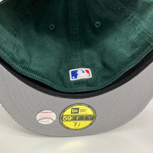 Load image into Gallery viewer, New Era 59Fifty Upsidedown LA Dodgers in Dark Green Corduroy
