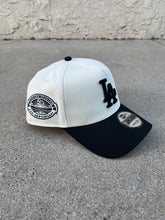 Load image into Gallery viewer, New Era 940 A-Frame LA Dodgers 50th Anniversary Stadium Patch Snapback in Chrome/Black
