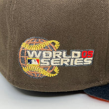 Load image into Gallery viewer, New Era 5950 Houston Astros Out of Season 2005 World Series Patch in Walnut/Black Suede/Orange Rush - 818 Exclusive
