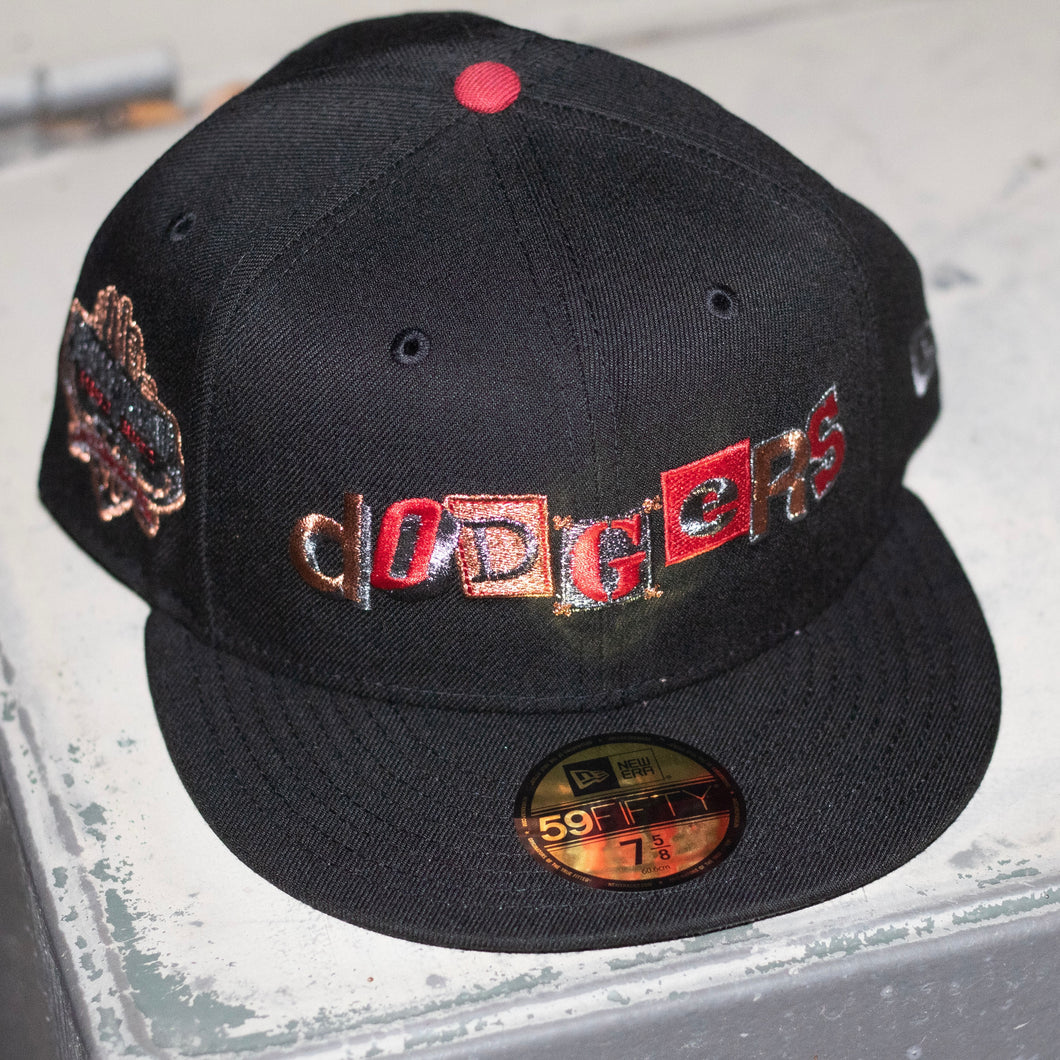 New Era 5950 LA Dodgers “The Slasher” Ransom Note Script in Black/Metallic Copper - 818 Exclusive
