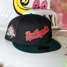 Load image into Gallery viewer, New Era 5950 LA Dodgers Script “La Bandera” in Black/Green/Red - 818 Exclusive
