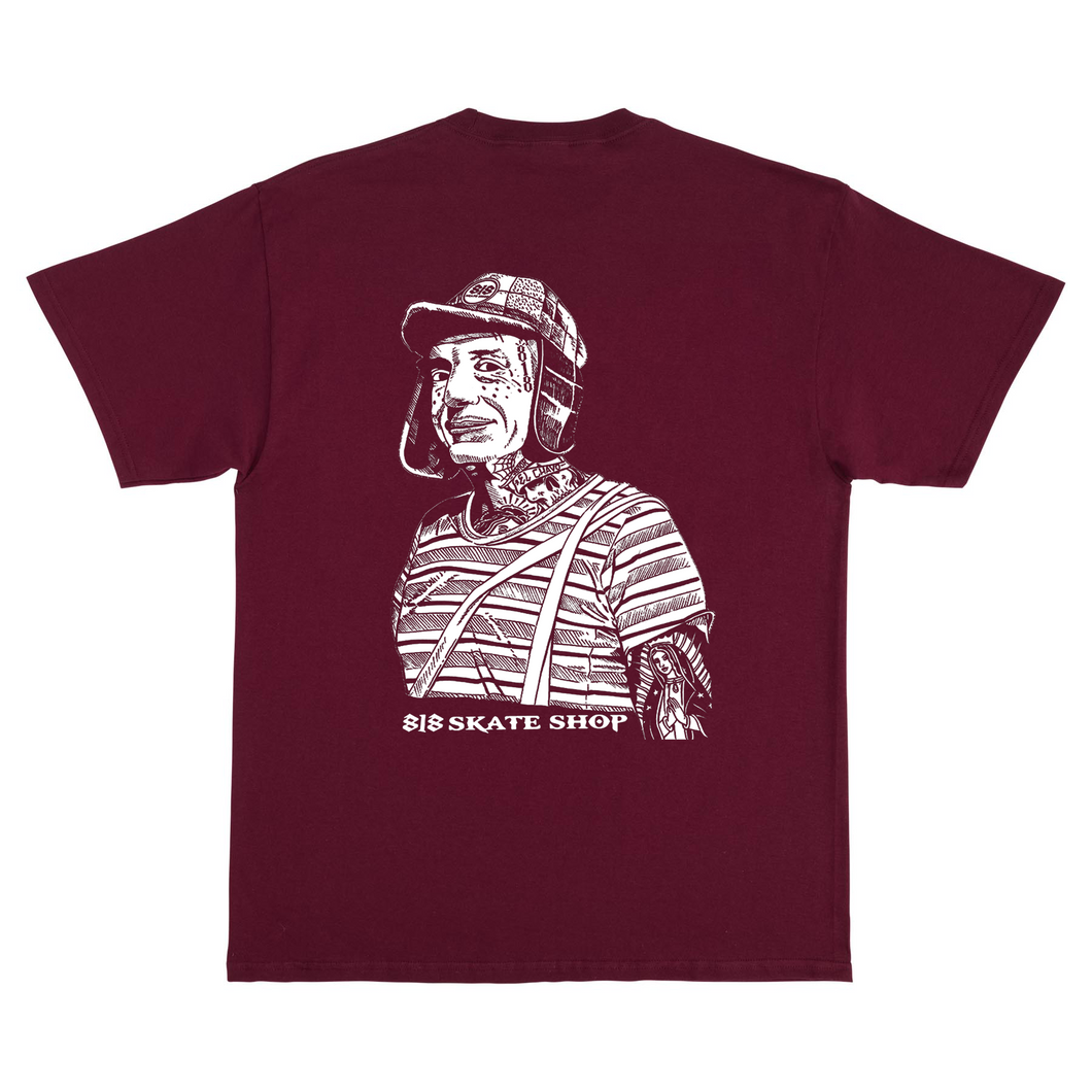 Chavo del Ocho Dieciocho Shop Tee in Burgandy